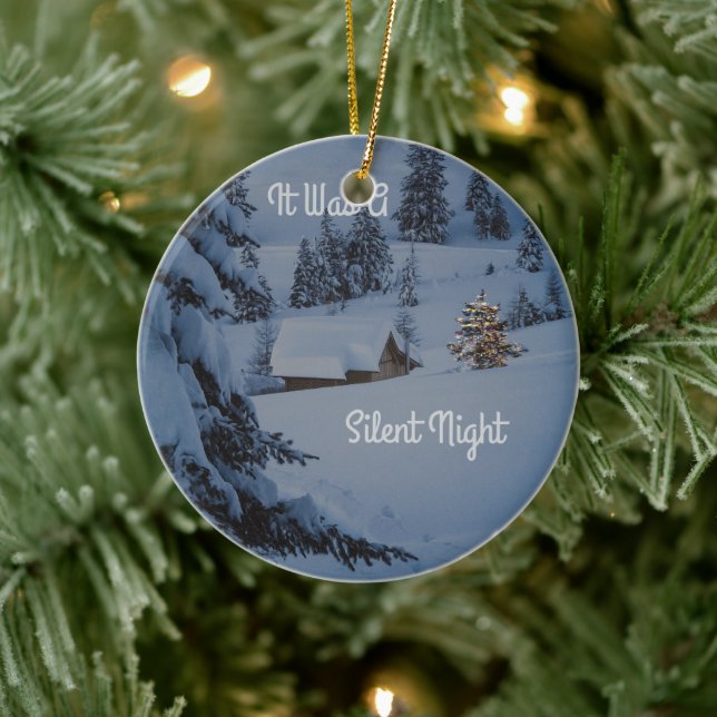 It Was A Silent Night Ceramic Ornament (Tree)