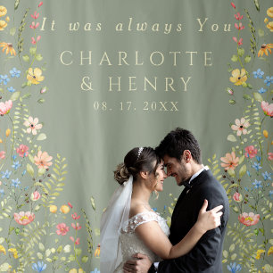 It Was always You Floral Wedding Backdrop