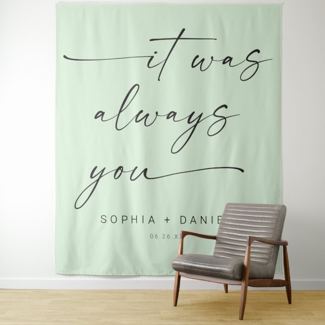 It Was Always You Quote Wedding Backdrop Banner (In Situ)