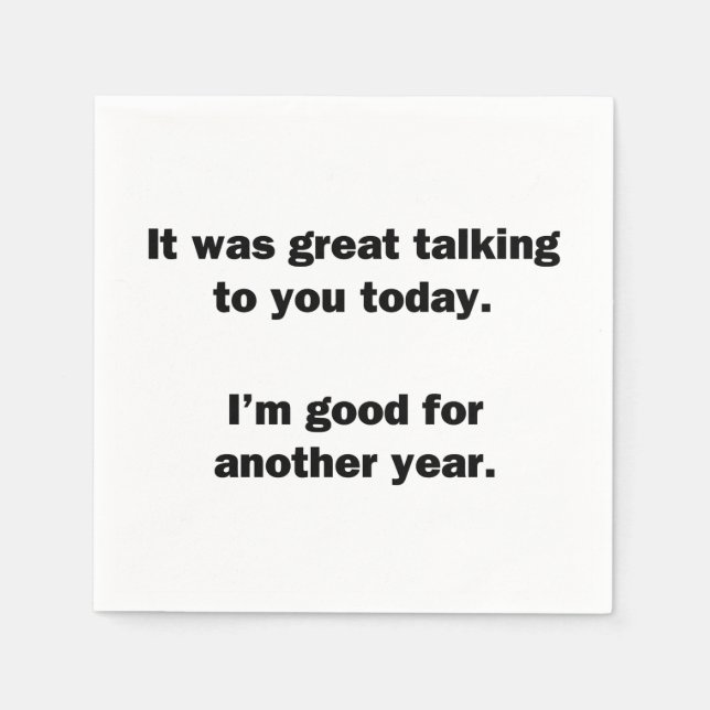 It Was Great Talking Napkins (Front)