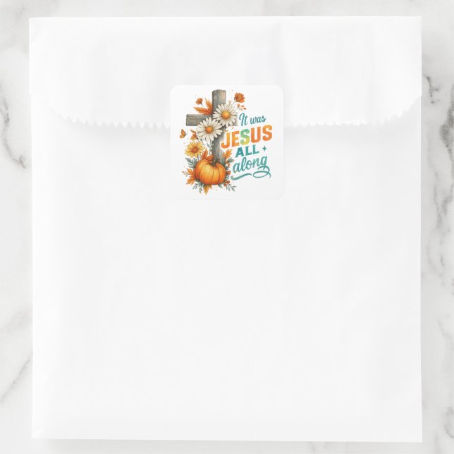 It was Jesus....  Square Sticker (Bag)