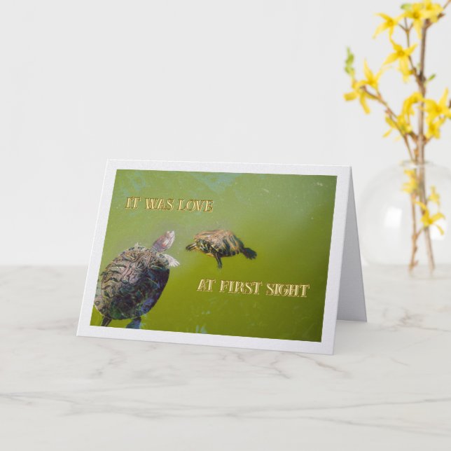 It Was Love At First Sight /Happy Anniversary Card (Yellow Flower)