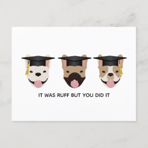 It Was Ruff But You Did It French Bulldogs Postcard