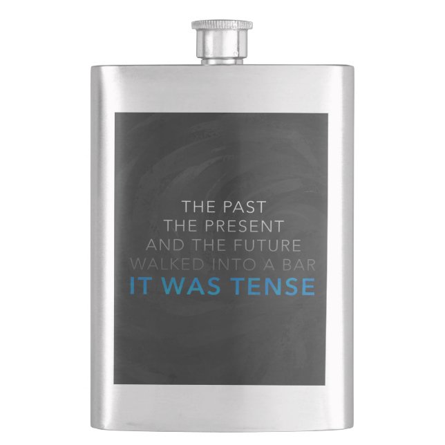 It Was Tense Hip Flask (Front)