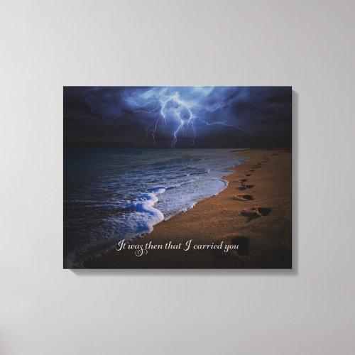 It was then that I carried you 20x16 stormy Canvas Print