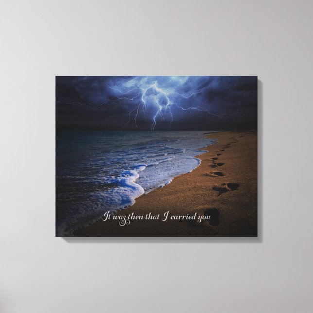 It was then that I carried you. 20x16 (stormy) Canvas Print (Front)