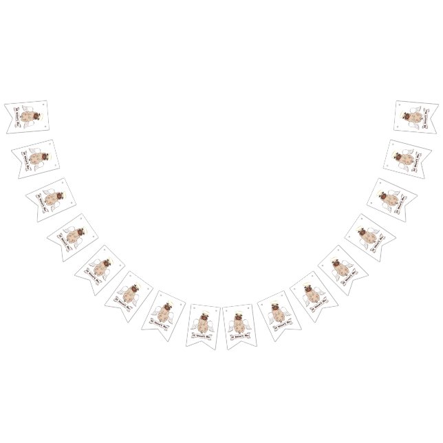 It Wasn't Me angel pug funny quote    Bunting Flags (All)