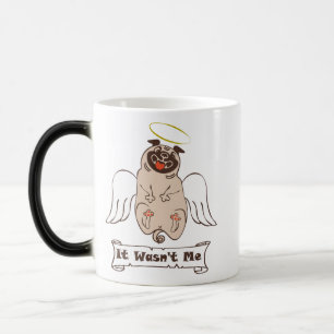 It Wasn't Me angel pug funny quote Color Morph Mug