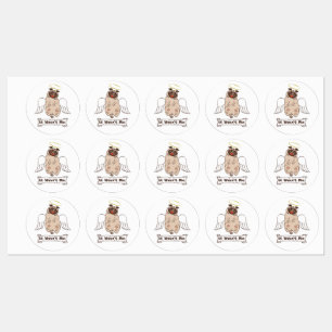 It Wasn't Me angel pug funny quote    Kids' Labels