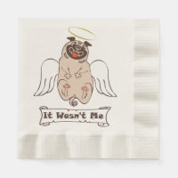 It Wasn't Me angel pug funny quote