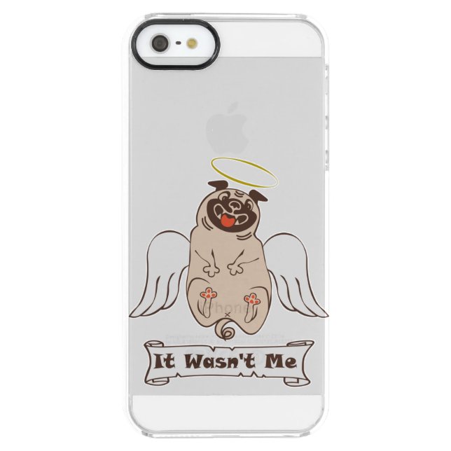 It Wasn't Me angel pug funny quote     Uncommon iPhone Case (Back)
