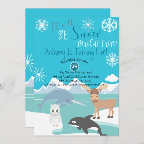 It Will Be Snow Much Fun Birthday Invitation