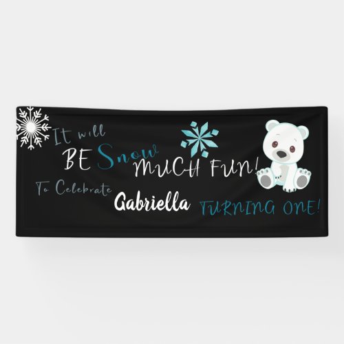 It Will Be Snow Much Fun Turning ONE Birthday Banner