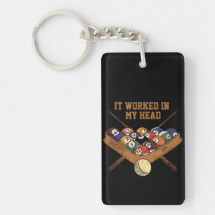 It Worked In My Head Billiards Gift 8-Ball Pool Keychain