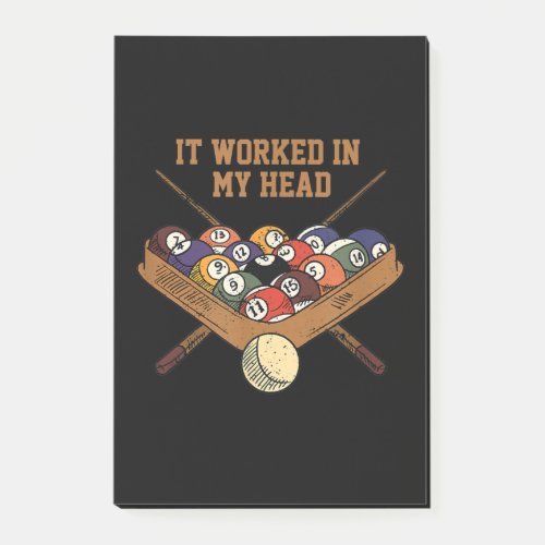 It Worked In My Head Billiards Gift 8_Ball Pool Post_it Notes
