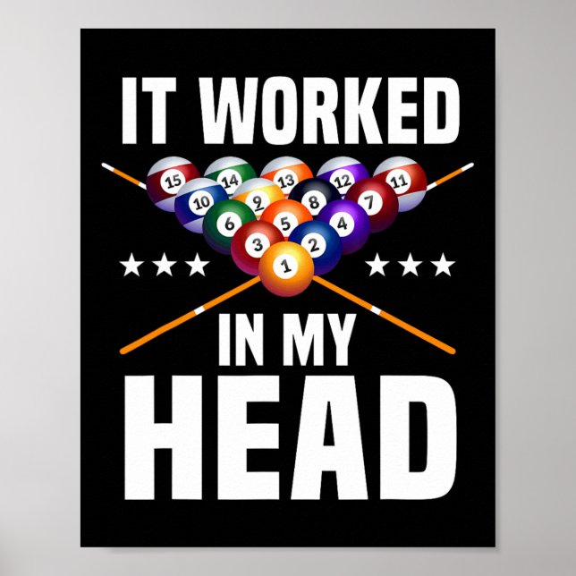 It Worked In My Head Billiards Pool Snooker Billia Poster (Front)