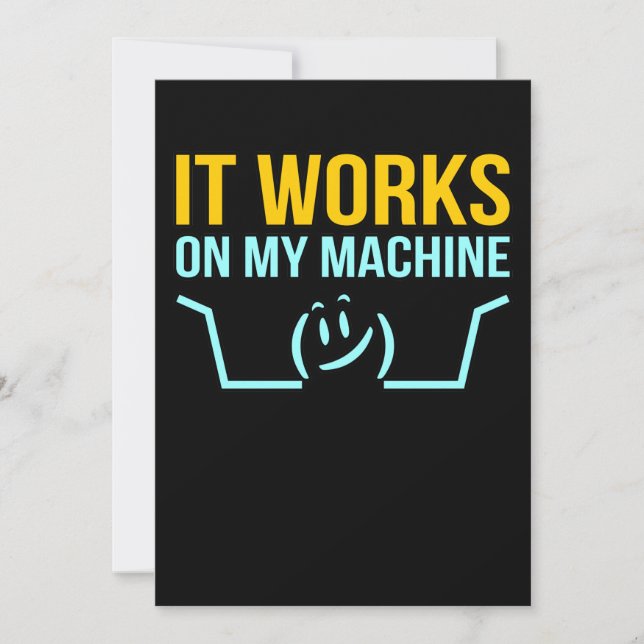 It Works On Machine Technical Computer IT Programm Thank You Card (Front)