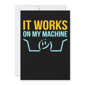 It Works On Machine Technical Computer IT Programm Thank You Card