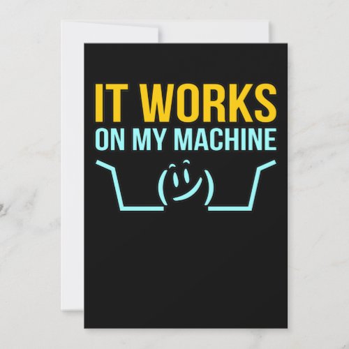 It Works On Machine Technical Computer IT Programm Thank You Card