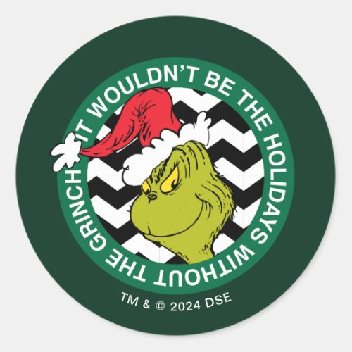 It Wouldnt Be the Holidays Without Grinch Classic Round Sticker