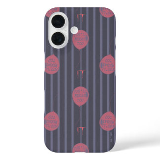 IT - You'll Float Too Balloon Striped Pattern iPhone 16 Case