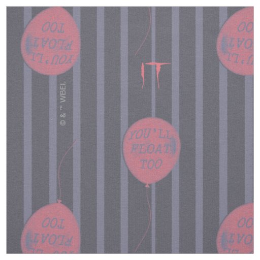 IT - You'll Float Too Balloon Striped Pattern Fabric