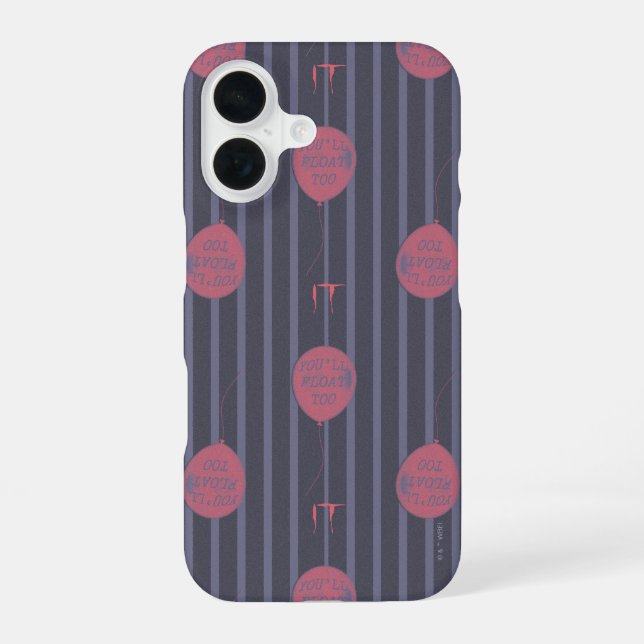 IT - You'll Float Too Balloon Striped Pattern Iphone Case (Back)