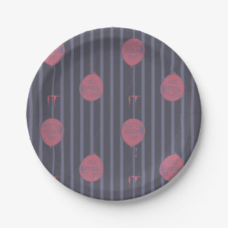 IT - You'll Float Too Balloon Striped Pattern Paper Plates
