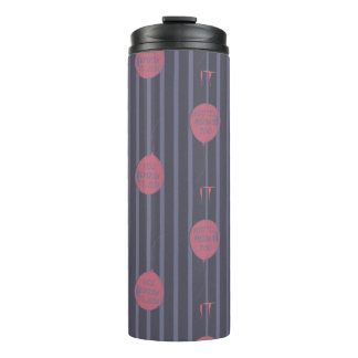 IT - You'll Float Too Balloon Striped Pattern Thermal Tumbler