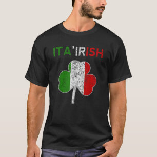 Ita Irish Italian Shamrock Flag Italy Pride Irish T-Shirt