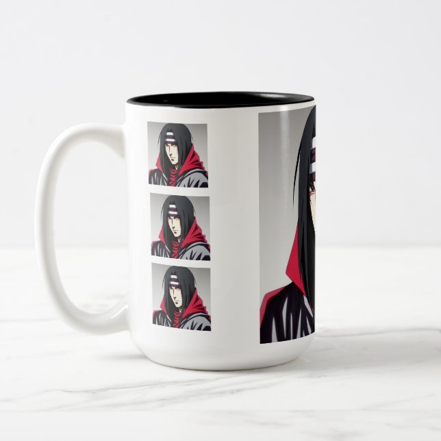 Itachi's Brew: Unleash the Power Exclusive Design Two-Tone Coffee Mug (Left)
