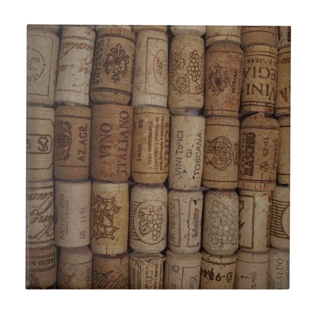 Italain Wine Cork Collection Ceramic Tile (Front)
