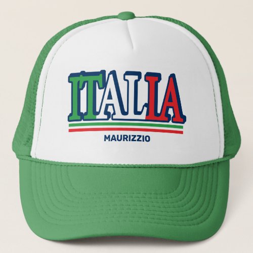 Italia 3_D Type Italian Flag Personalized Trucker Hat