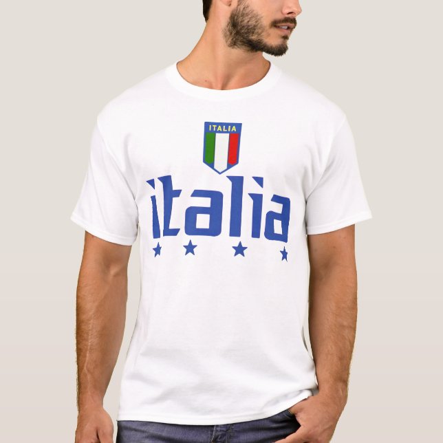 Italia 4 Stelle (4 Stars) Soccer  T-Shirt (Front)