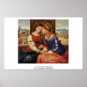 Italia And Germania By Overbeck Friedrich Poster
