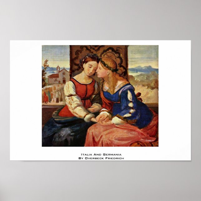 Italia And Germania By Overbeck Friedrich Poster (Front)