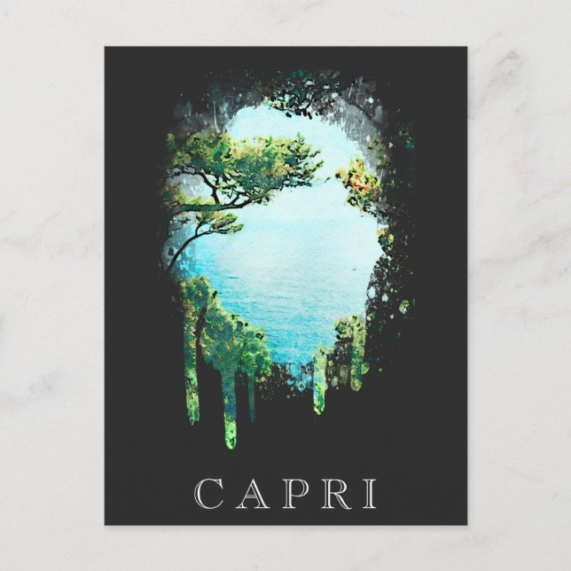 *~*  Italia Artsy ITALIA CAPRI Island  Postcard (Front)