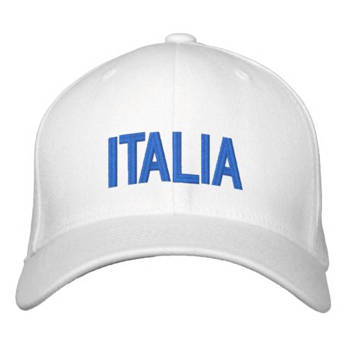 Italia Azurri Blue on White embroidered cap