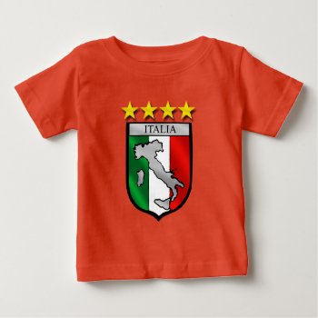 Italia Azzurri 4 Times World Champions Baby T-shirt by Funkart at Zazzle