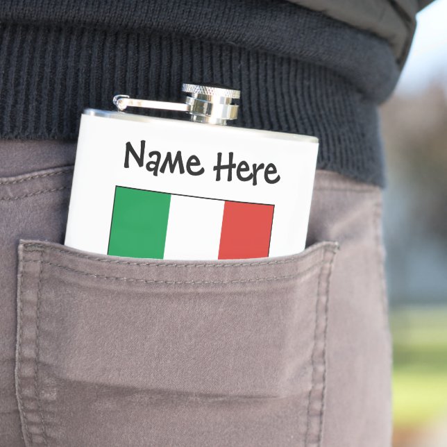 Italia Bandeira Italiana Personalized  Flask (In Situ)