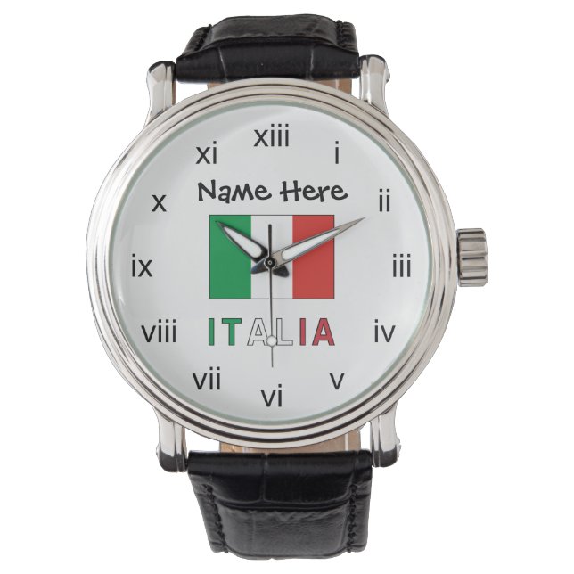 Italia Bandeira Italiana Personalized  Watch (Front)