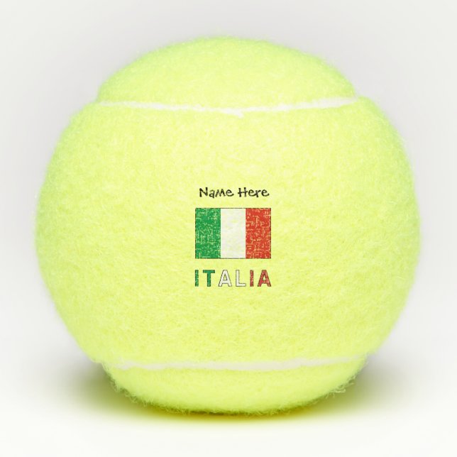 Italia Bandiera Italiana Black Personalization  Tennis Balls (Front)