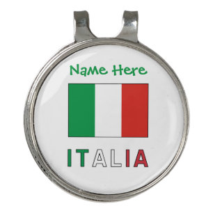 Italia Bandiera Italiana Green Personalization  Golf Hat Clip