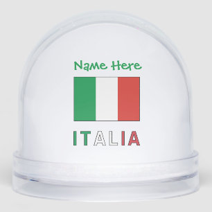 Italia Bandiera Italiana Green Personalized  Snow Globe