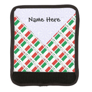 Italia Bandiera Italiana Tiled Black Personalize Luggage Handle Wrap