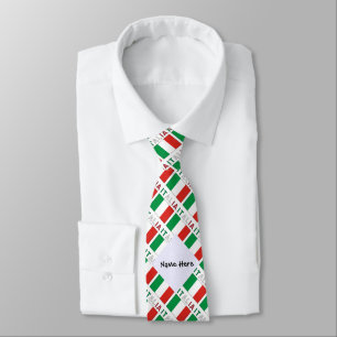 Italia Bandiera Italiana Tiled Black Personalize Neck Tie