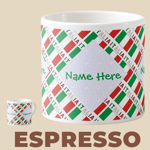 Italia Bandiera Italiana Tiled Green Personalized Espresso Cup