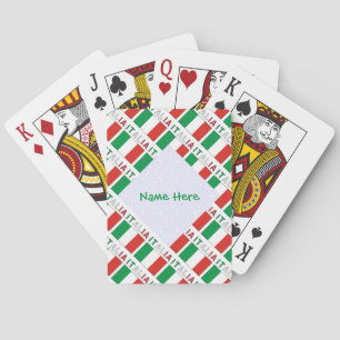 Italia Bandiera Italiana Tiled Green Personalized Poker Cards