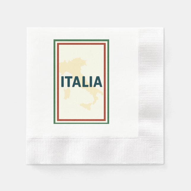 Italia Cocktail Napkin (Front)