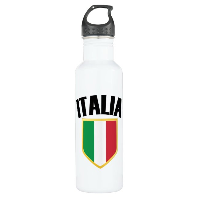 Italia Crest Italy Flag Stainless Steel Water Bottle (Front)